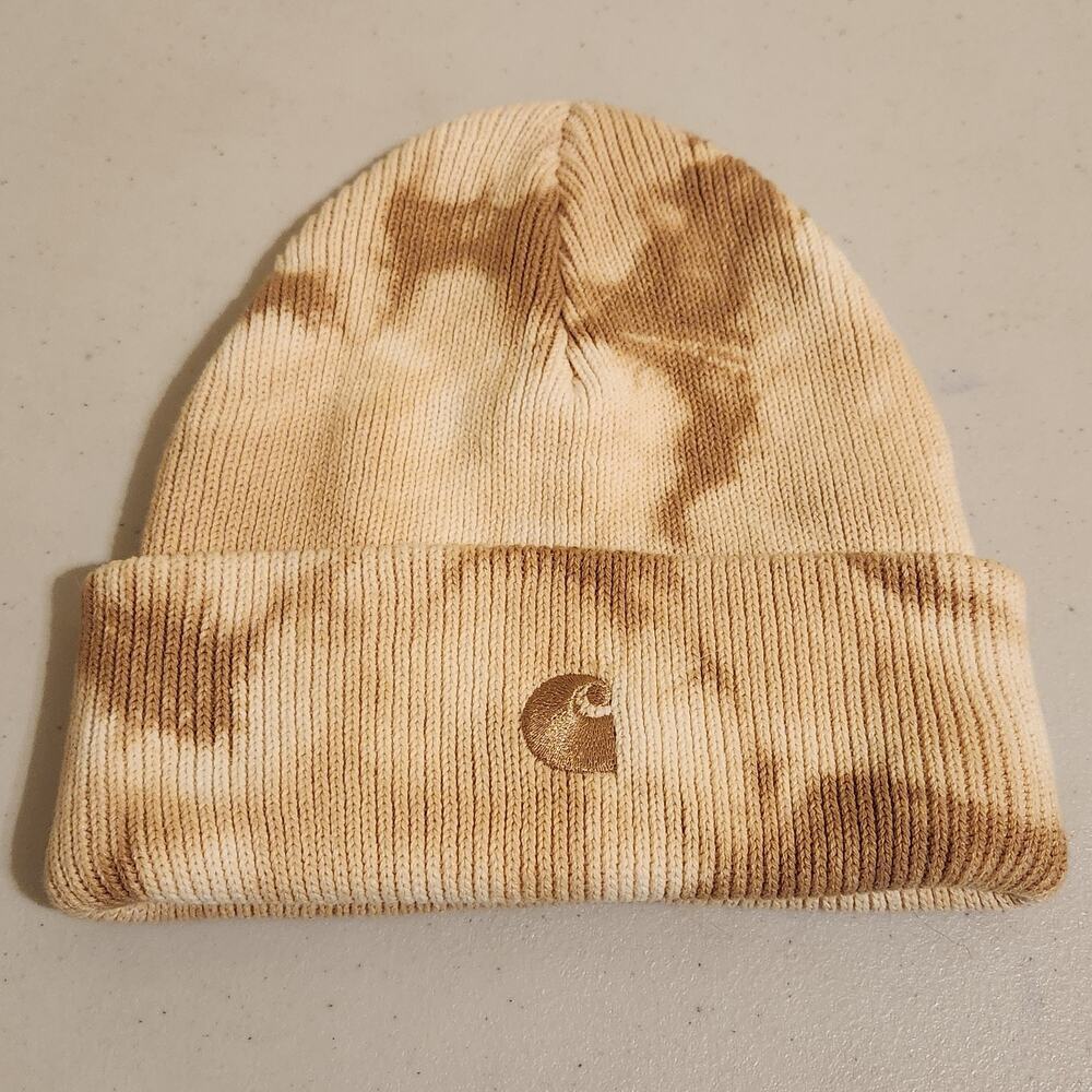 Carhartt WIP Vista Tie Dye Beanie Rare SS22 Colorway Amalfi Tan 100% Cotton EUC
